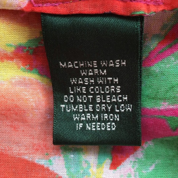 Lauren Ralph Lauren Floral Pin Tuck Cotton Tunic Blouse Size SP - Picture 10 of 10